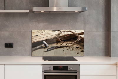 Painel de vidro Martelo de espinhos cruzados