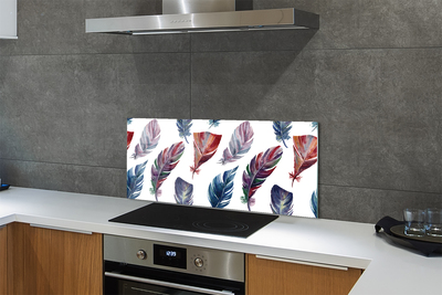 Painel de vidro Penas coloridas