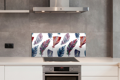 Painel de vidro Penas coloridas