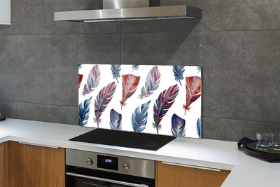 Painel de vidro Penas coloridas