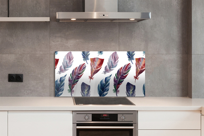 Painel de vidro Penas coloridas