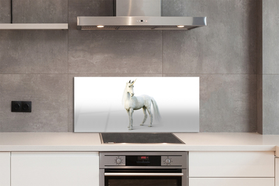 Painel de vidro unicórnio branco