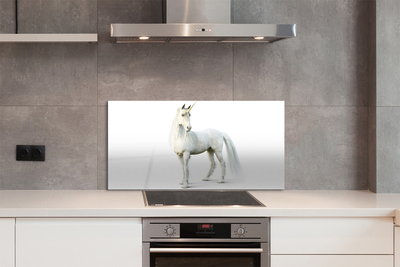 Painel de vidro unicórnio branco
