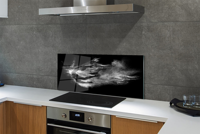 Painel de vidro Mulher balé fumaça fundo cinza