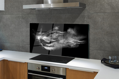 Painel de vidro Mulher balé fumaça fundo cinza