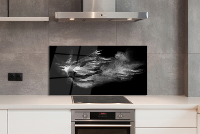 Painel de vidro Mulher balé fumaça fundo cinza