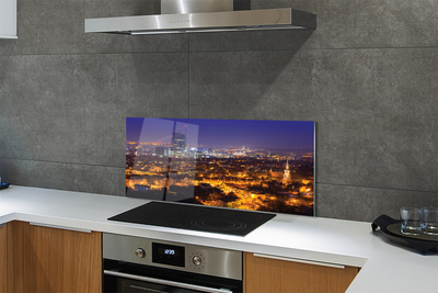 Painel de vidro Panorama noturno da cidade de Gdansk