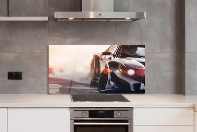 Painel de vidro Luz preta do carro