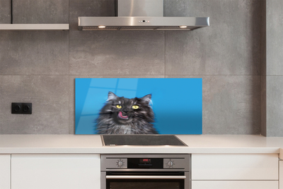 Painel de vidro Um gato lambendo