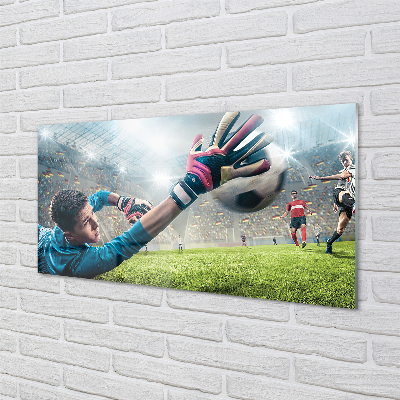 Painel de vidro Homem defendendo a bola