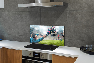 Painel de vidro Homem defendendo a bola