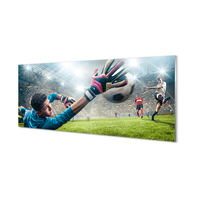 Painel de vidro Homem defendendo a bola