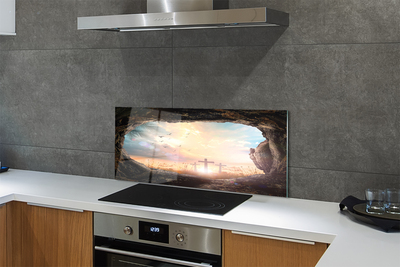 Painel de vidro Caverna cruza pássaros