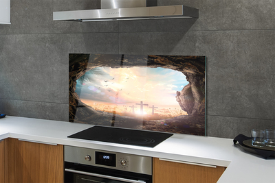 Painel de vidro Caverna cruza pássaros