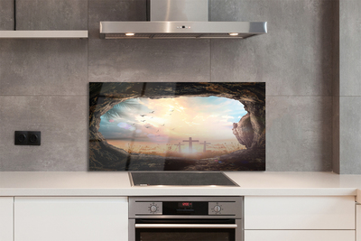 Painel de vidro Caverna cruza pássaros