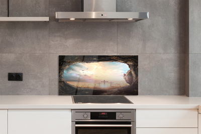 Painel de vidro Caverna cruza pássaros