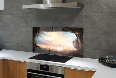 Painel de vidro Caverna cruza pássaros