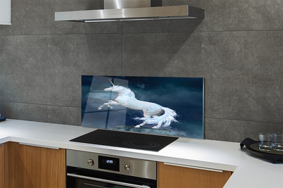 Painel de vidro Unicórnio do planeta céu