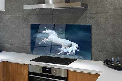 Painel de vidro Unicórnio do planeta céu