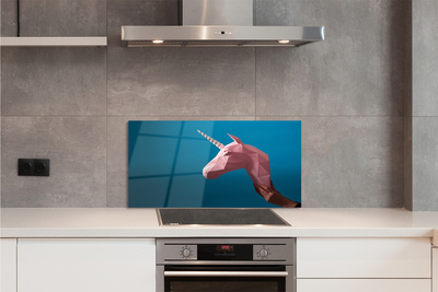 Painel de vidro Unicórnio de origami rosa