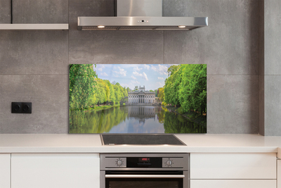 Painel de vidro Floresta do lago do Palácio de Varsóvia