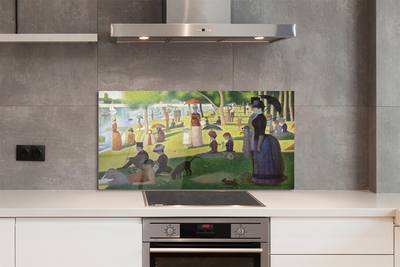 Painel de vidro Encontro de arte à beira do lago