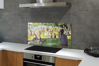 Painel de vidro Encontro de arte à beira do lago