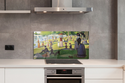 Painel de vidro Encontro de arte à beira do lago