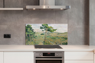 Painel de vidro Vista do prado da arte