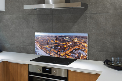 Painel de vidro Panorama do rio de inverno em Gdansk