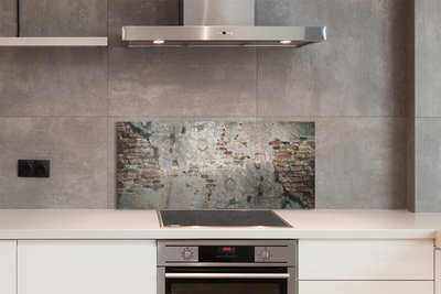 Painel de vidro Muro de tijolos de pedra