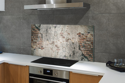 Painel de vidro Muro de tijolos de pedra