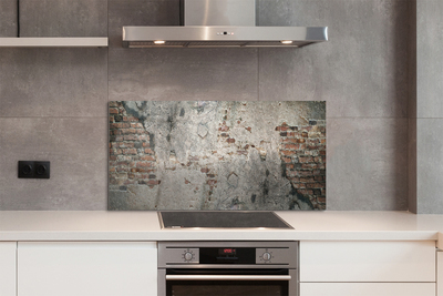 Painel de vidro Muro de tijolos de pedra