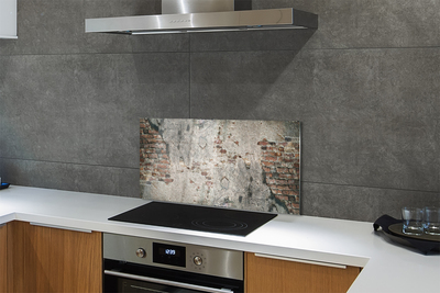 Painel de vidro Muro de tijolos de pedra