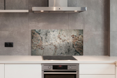 Painel de vidro Muro de tijolos de pedra