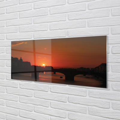 Painel de vidro Pôr do sol no Rio Itália