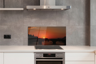 Painel de vidro Pôr do sol no Rio Itália