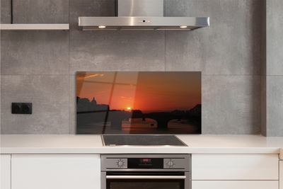 Painel de vidro Pôr do sol no Rio Itália