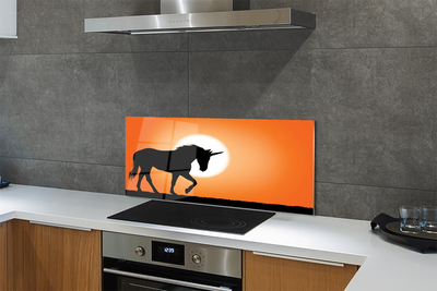 Painel de vidro Unicórnio do pôr do sol