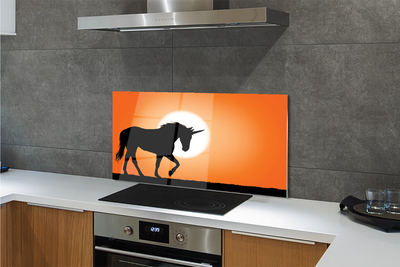 Painel de vidro Unicórnio do pôr do sol