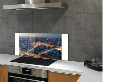 Painel de vidro Panorama noturno de Cracóvia