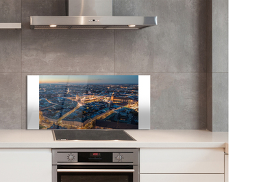 Painel de vidro Panorama noturno de Cracóvia