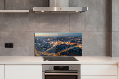 Painel de vidro Panorama noturno de Cracóvia