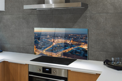 Painel de vidro Panorama noturno de Cracóvia