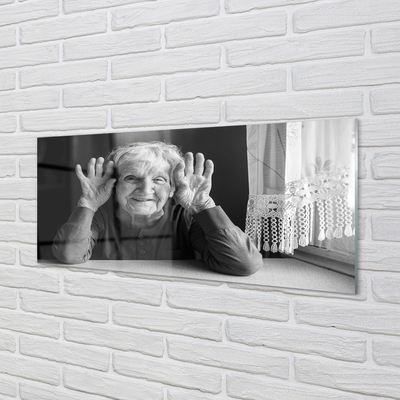 Painel de vidro Uma mulher idosa