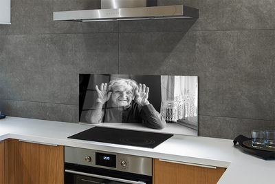 Painel de vidro Uma mulher idosa