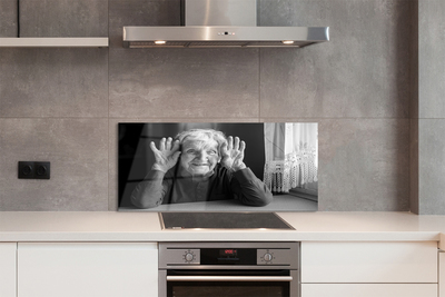 Painel de vidro Uma mulher idosa