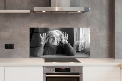 Painel de vidro Uma mulher idosa