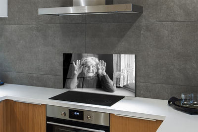 Painel de vidro Uma mulher idosa