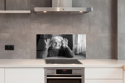 Painel de vidro Uma mulher idosa